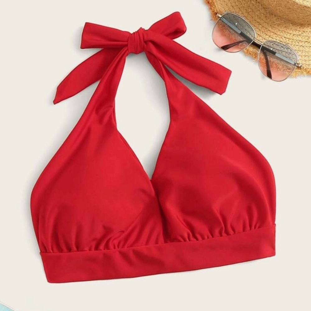 Self Tie Halter Bikini Top